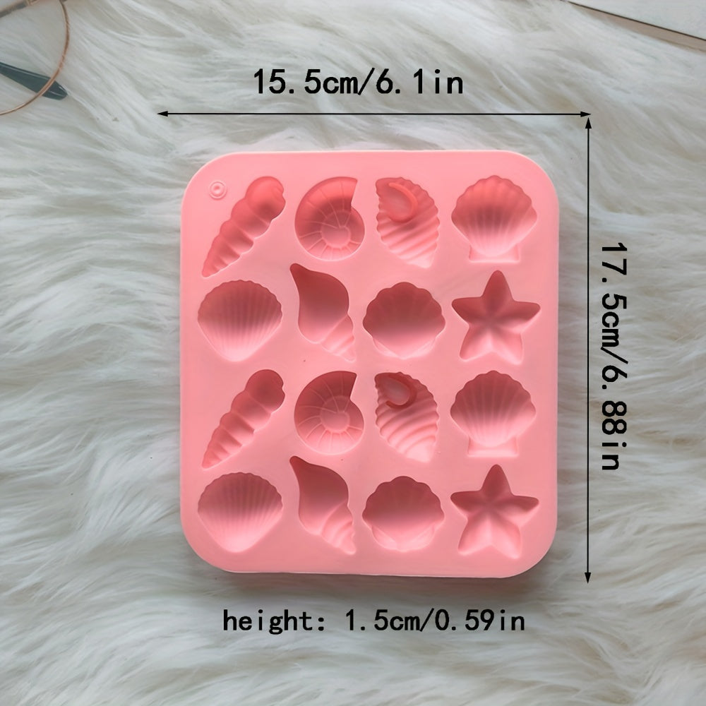 Silicone Mold for Candy Chocolate Ice Conch and Starfish Shapes 12 Cavity Baking Kitchen Crafts