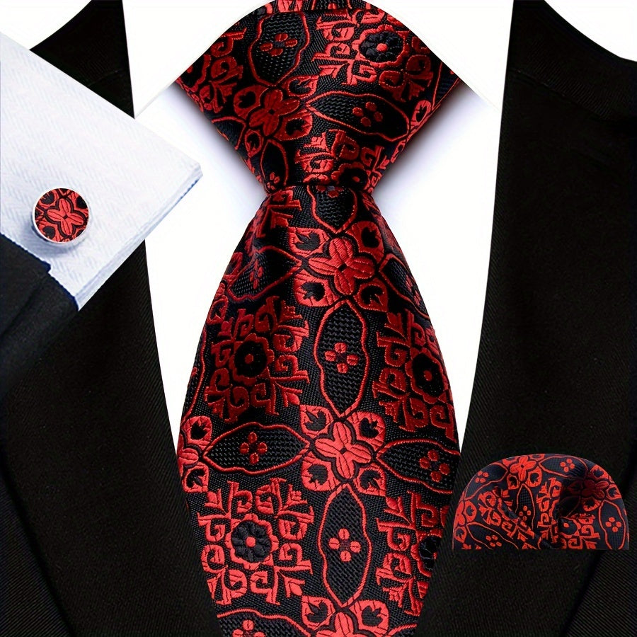 Мужской подарочный набор с галстуком с пейсли, карманным платком и пуговицами на рукавах