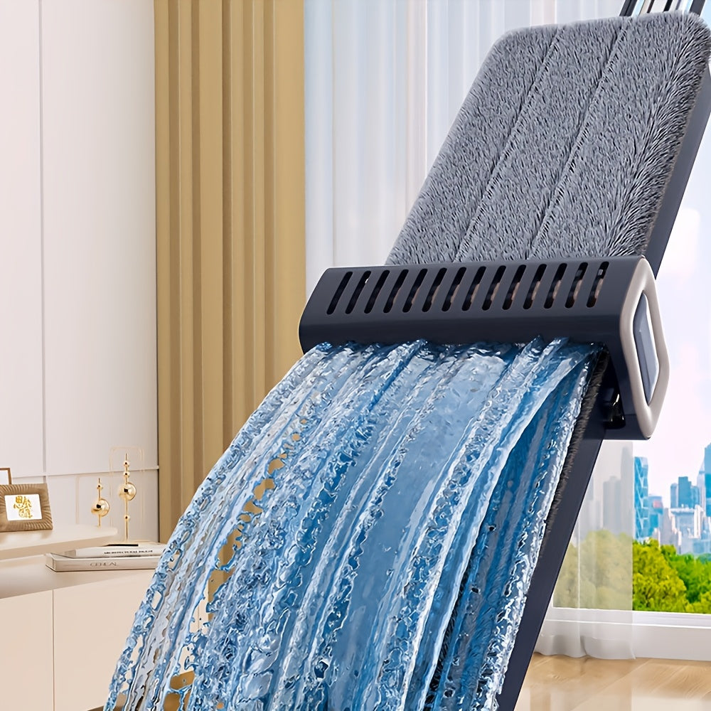 Microfiber Flat Mop Set with Extendable Handle and Washable Pads for Living Room Cleaning