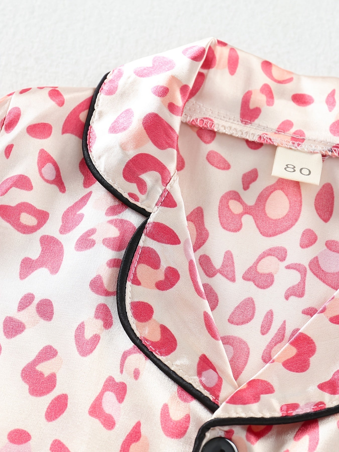 Children's Long Sleeve Leopard Print Pajama Set for Kids 12 and Under