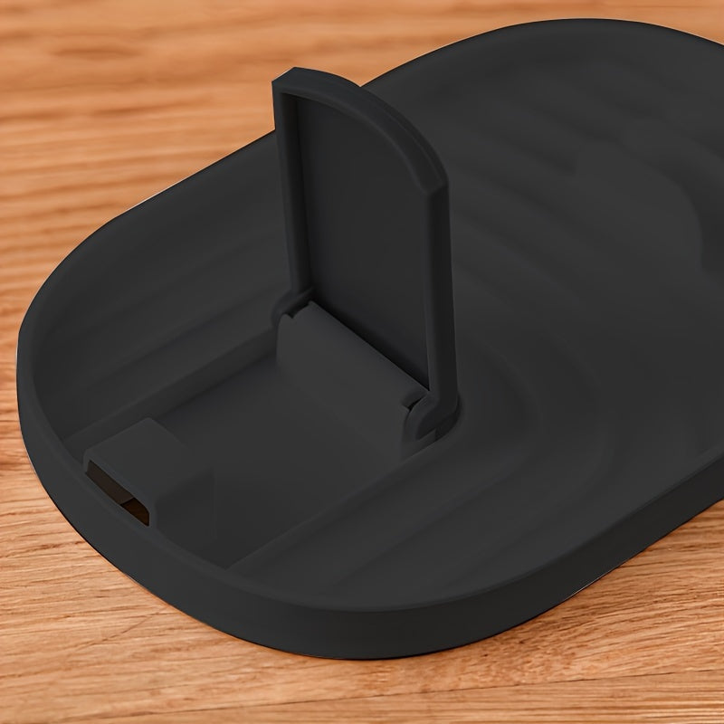 Foldable Kitchen Pot Lid Holder with Spoon Rack and Heat-Resistant Mat