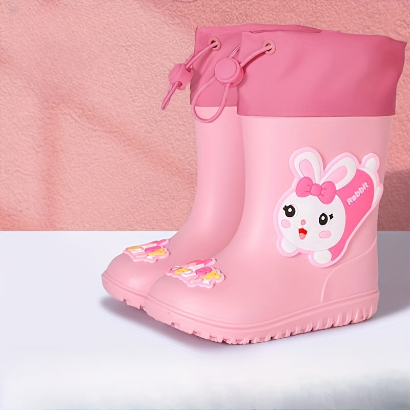 Unisex PVC Rain Boots for Boys and Girls Long Waterproof Shoes for All Seasons