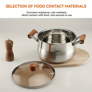 Juego de utensilios de cocina de acero inoxidable de 6 piezas con ollas para hervir y guisar aptas para lavavajillas