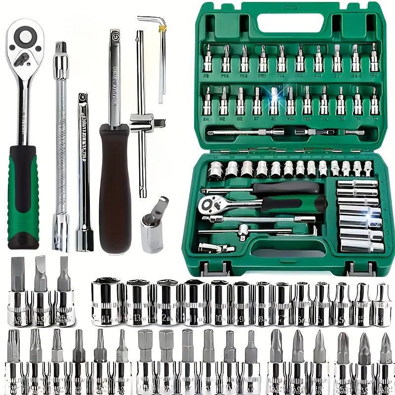 Juego de herramientas de reparación automotriz de 53 piezas para coches, motocicletas y vehículos eléctricos
