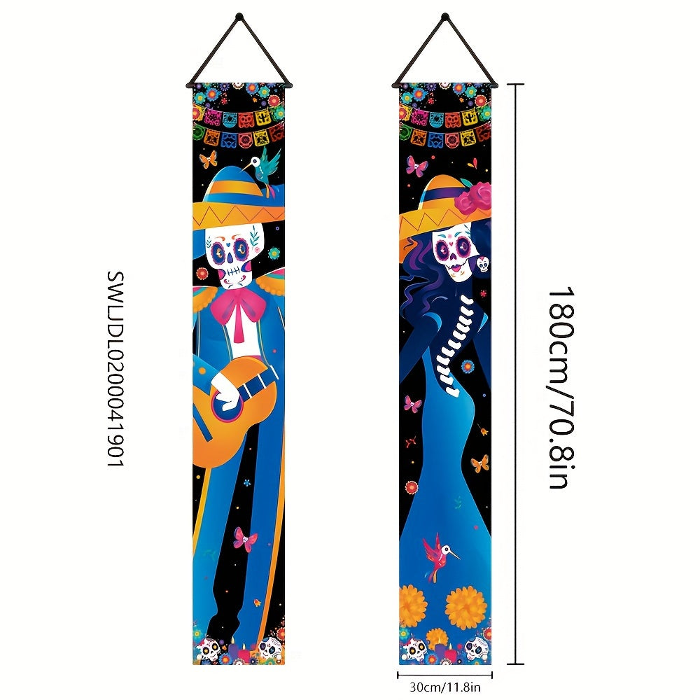 Украсьте свой крыльцо праздничными висячими флагами для празднования Хэллоуинского пивного фестиваля.