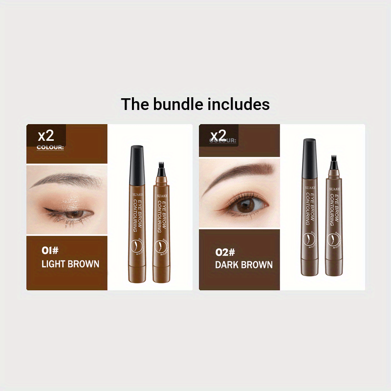 Waterproof Microblading Eyebrow Pencil with Micro-Fork Tip for Natural Makeup
