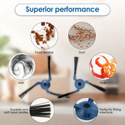 10 dona almashtirish yon cho'tkalar robot changyutgich uchun mustahkam plastmassa, ko'k kliplar