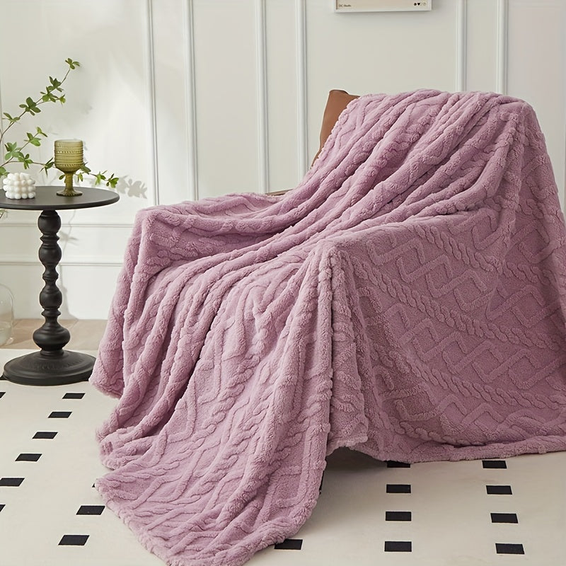 Soft Cozy Rhombus Jacquard Blanket Taffeta All-Season Couch Throw