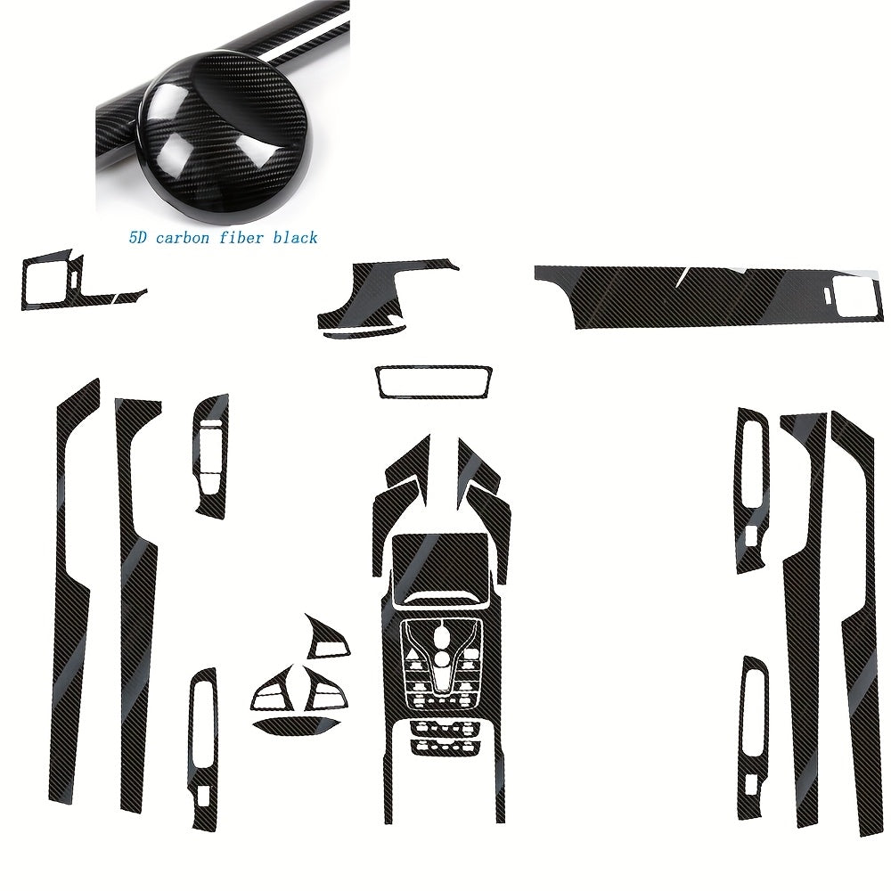Car Interior Decals Black Vinyl for Control Panel and Door Handles