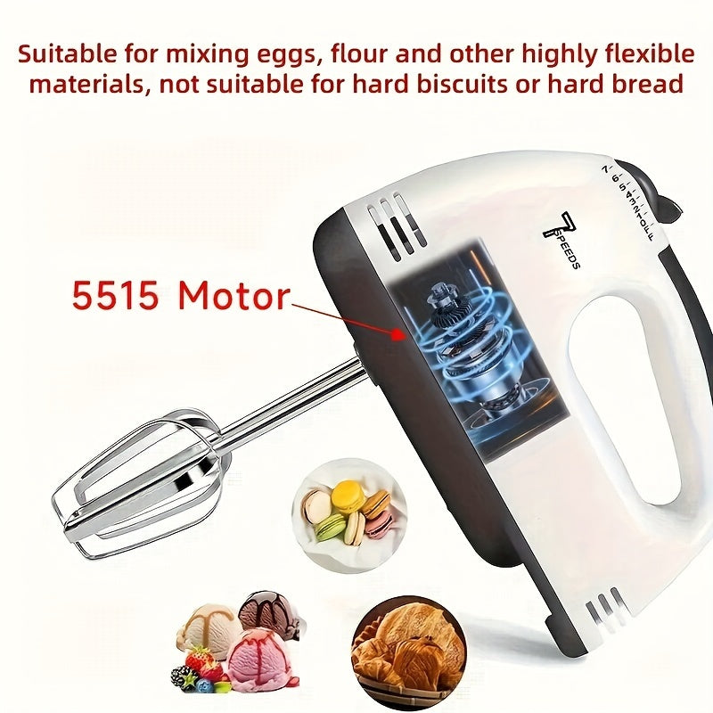 High-Speed Electric Hand Mixer with 7 Speed Control for Baking and Whisking