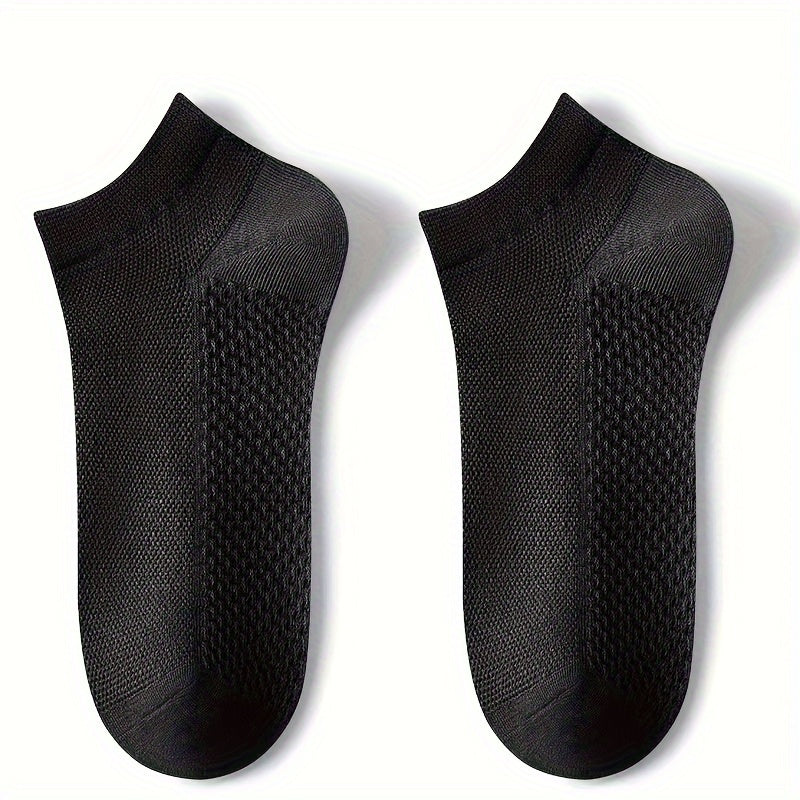 Paquete de 5 calcetines de malla para tobillo para hombre, resistentes al olor, que absorben el sudor y en tallas grandes