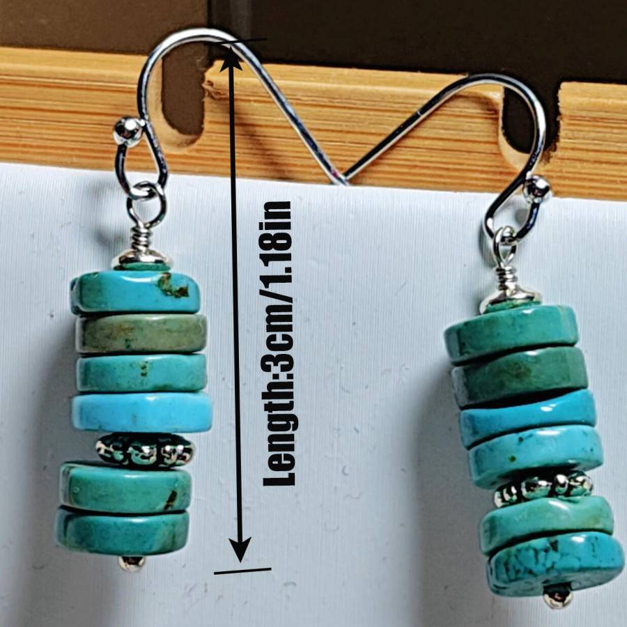 Bohemian Turquoise Earrings for Women with Silver Posts Perfect for Gifts