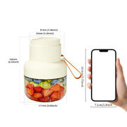 Portable Juicer 850ml Blender USB Rechargeable Sports Cup with Straw and Twelve-Blade