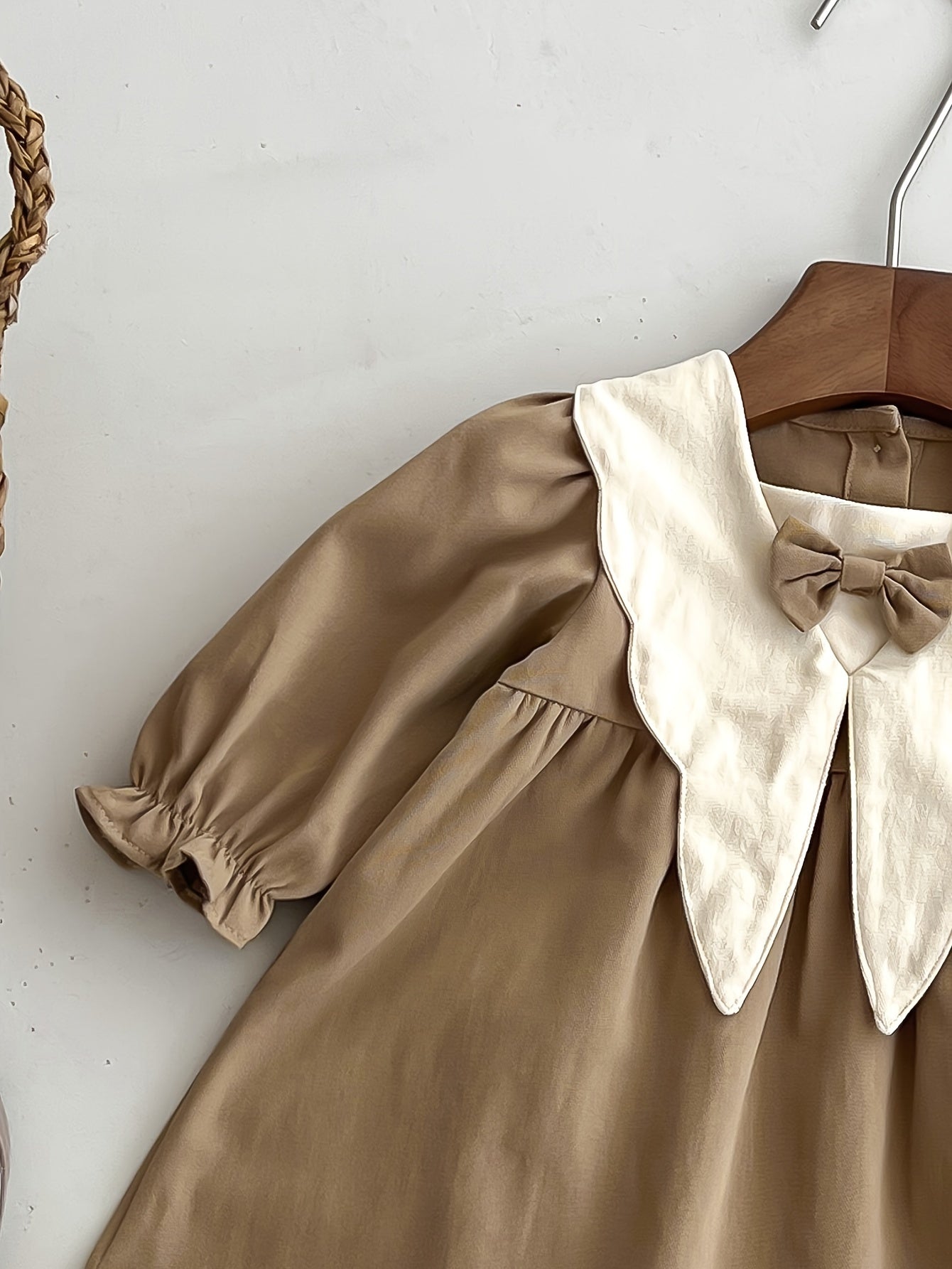 Infant Toddler Girls Vintage Princess Dress Woven Cotton Flared Knee Length