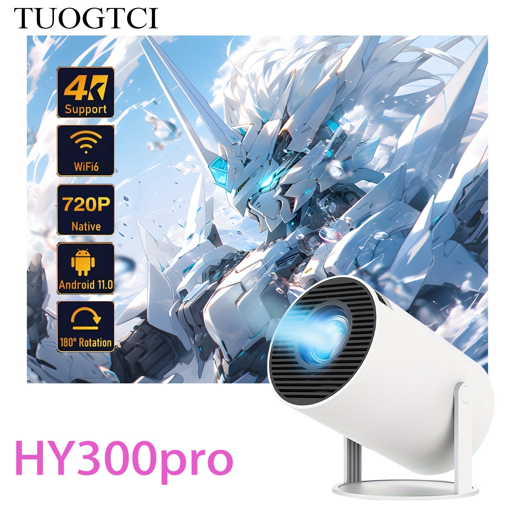 Proyector inteligente 720p HD WiFi6 inalámbrico Android 11 cine en casa