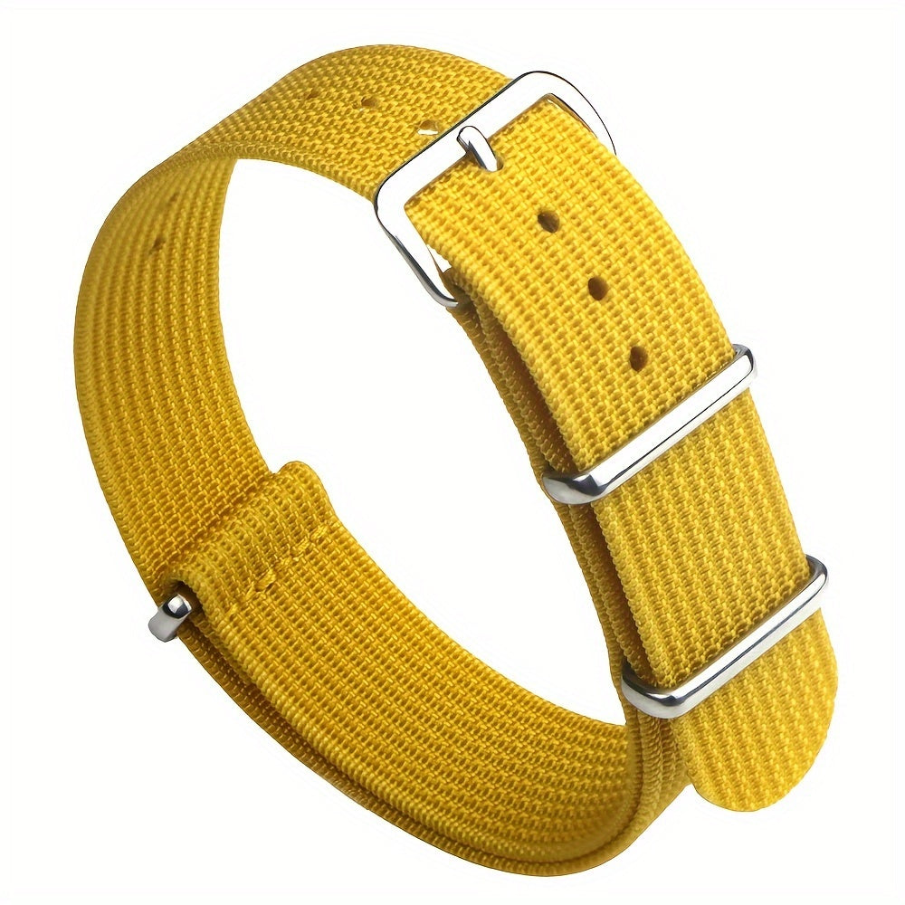 Ribbed Nylon Watch Strap 18mm 20mm 22mm Braid Ballistic Fabric Watch Band