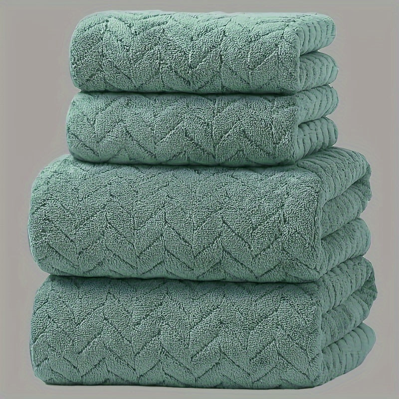 4-Piece Absorbent Soft Bath Towel Set for Home Spa Gym Fitness and Gift