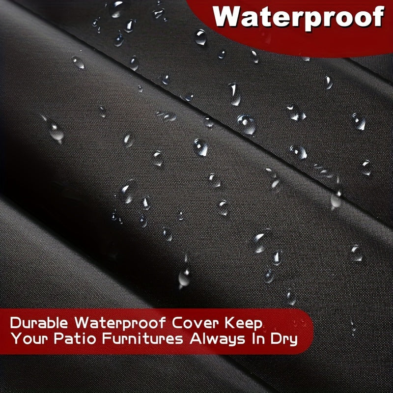 Черное полиэстеровое прямоугольное покрытие для столов для уличной мебели на веранде