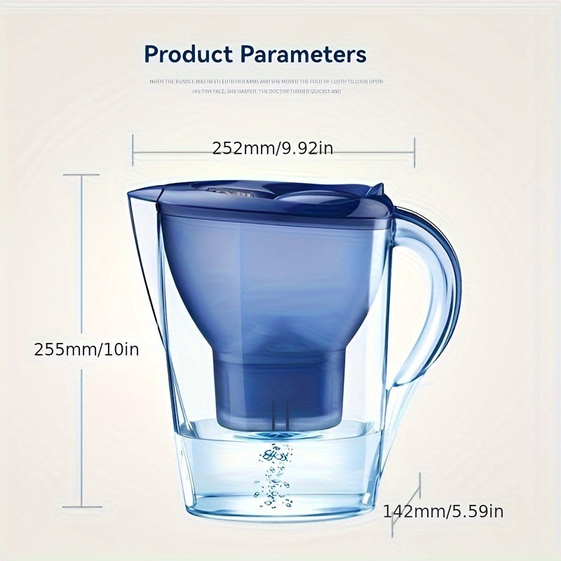 Alkaline Water Filter Pitcher 3.5L BPA Free Removes Chlorine Fluoride Heavy Metals