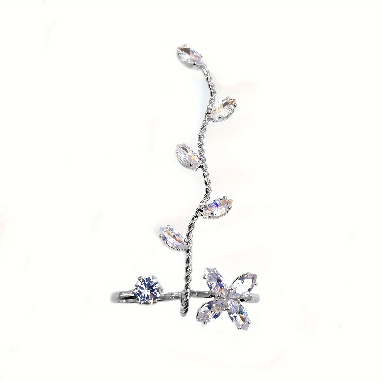 Ayollar uchun moslashuvchan oyoq zargarlik buyumlari bilan kubik zirkon bilan mis barmoqli uzuk