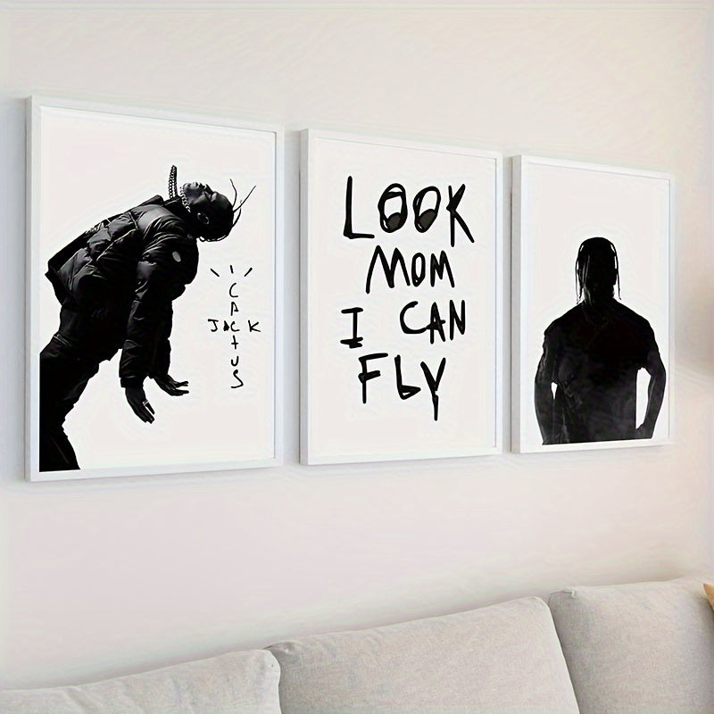 Set of 3 Unframed Canvas Music Posters Wall Art Decor for Living Room Bedroom