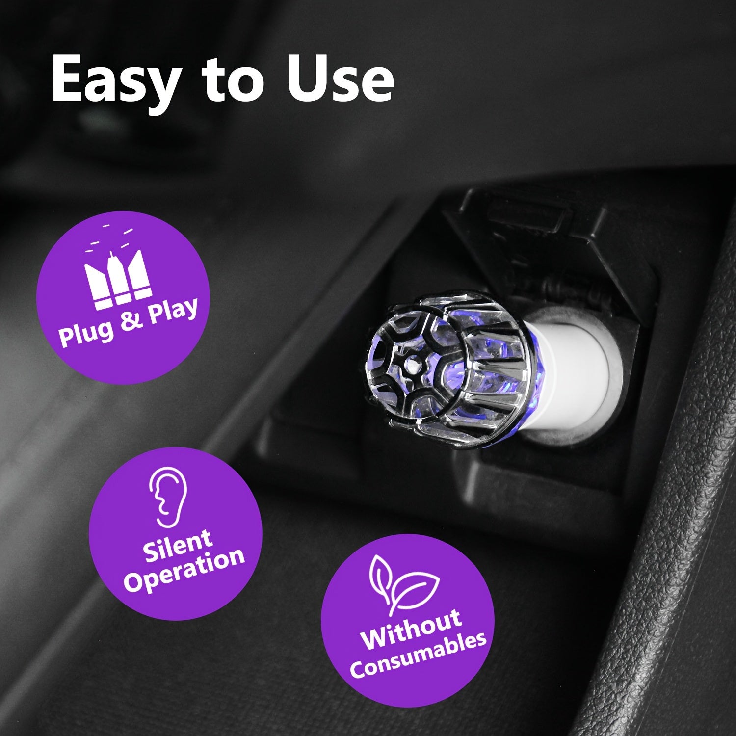 Автомобильный очиститель воздуха ионизатор 12В, генератор отрицательных ионов, удаление дыма, компактный