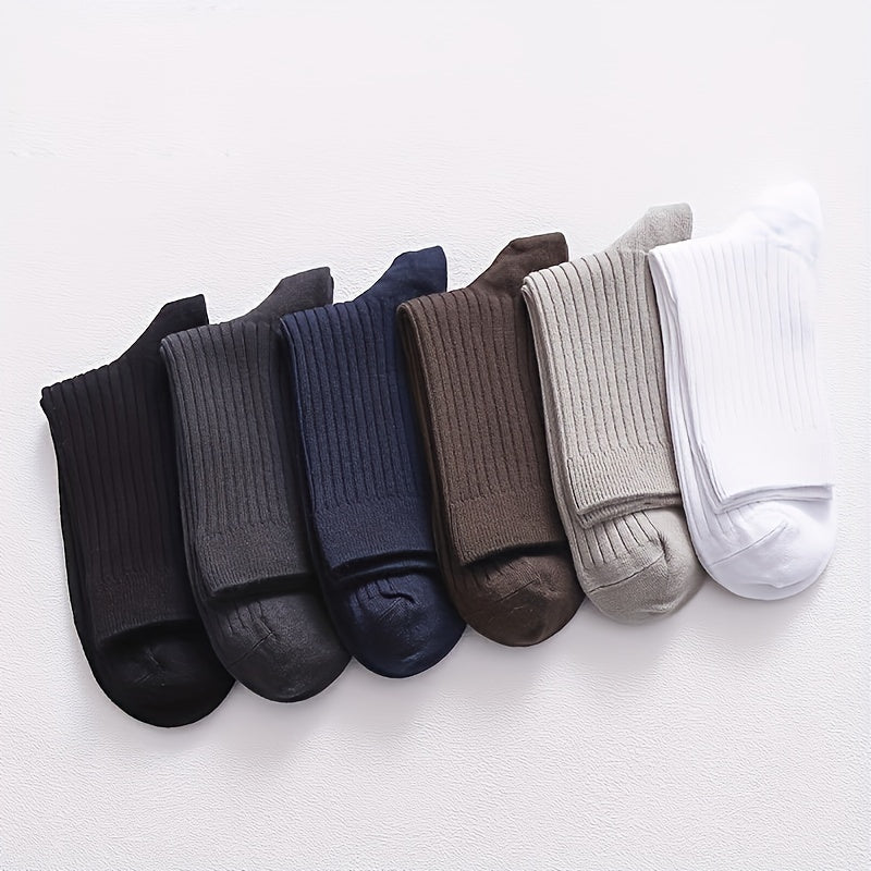 Men's 5-Pack Crew Socks Breathable Sweat-Wicking All Seasons Business Sports