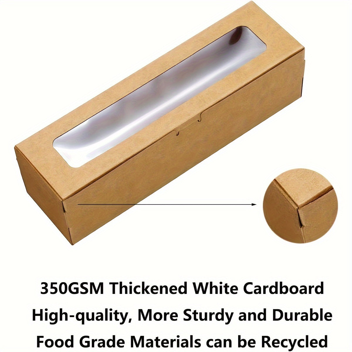 Pack of 25 Disposable Paper Pastry Containers with Flip Top Lids for 6-8 Macarons