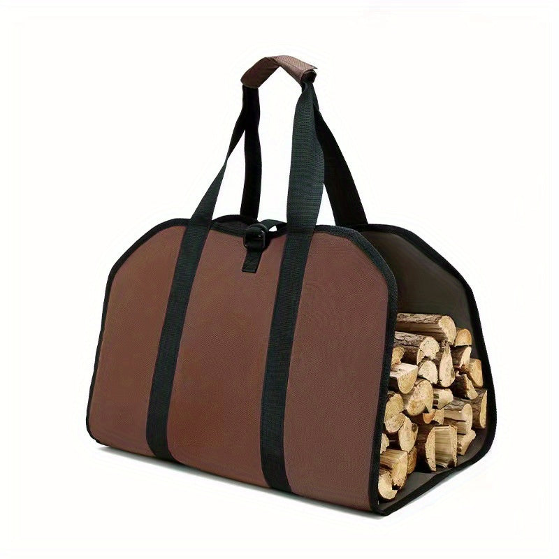Heavy Duty Canvas Firewood Storage Bag Large Capacity Log Carrier Indoor Outdoor