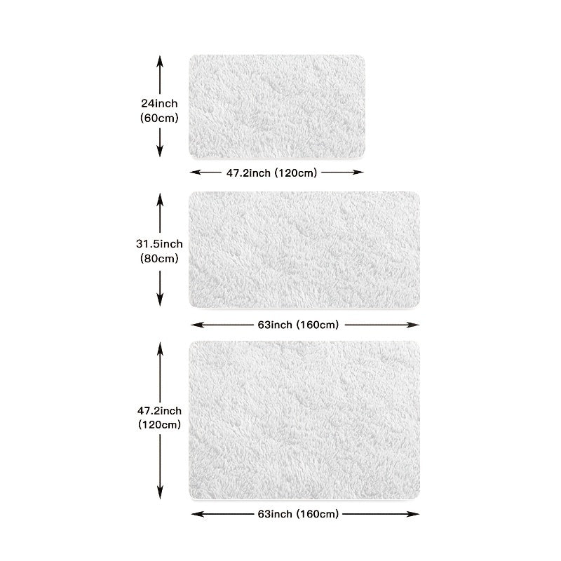 Alfombra de felpa blanca para área de juegos en el dormitorio, antideslizante, fácil de limpiar