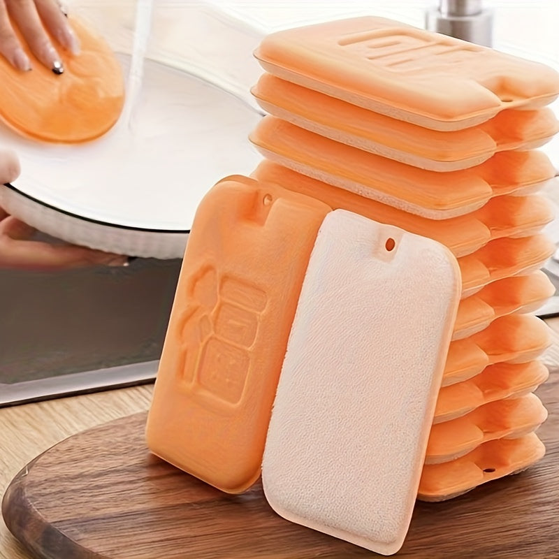 Set of 2 Thick Double-Sided Dishwashing Sponges with Rich Foam and Absorbency