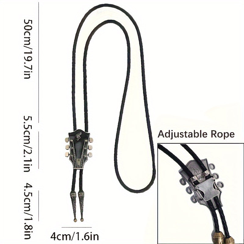 Western Cowboy Bolo Tie Set with Guitar and Country Style Accessories