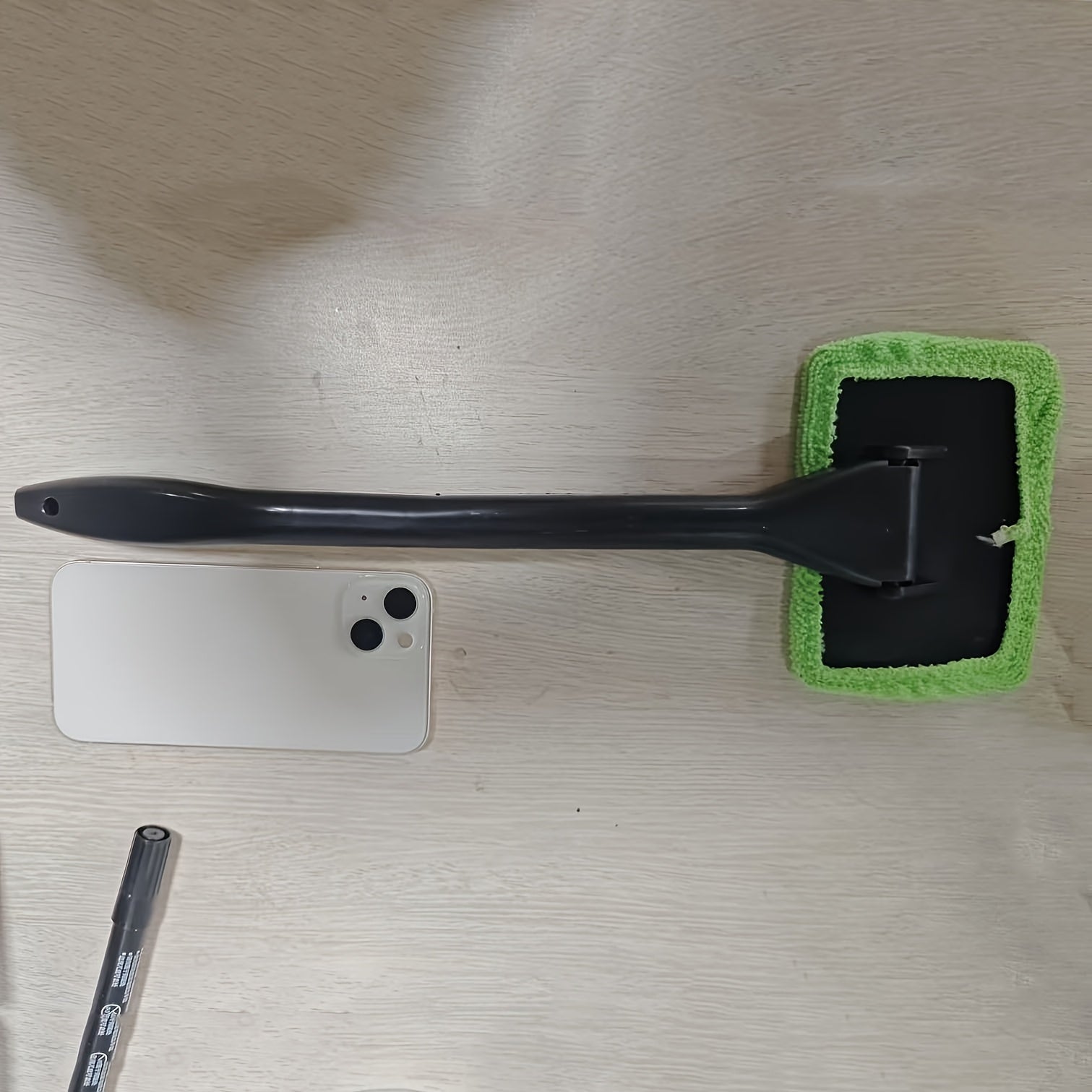 6 Pcs Car Window Cleaner Set Microfiber Pads Long-Handle Brushes Durable PVC