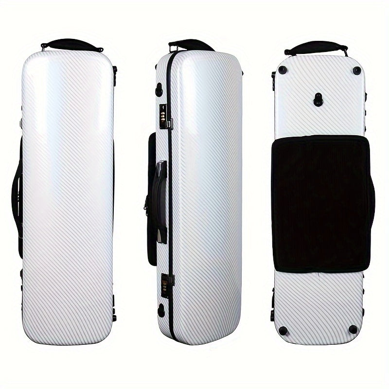 Estuche para violín de fibra de carbono ultraligero, impermeable, resistente al desgaste, con cerradura y higrómetro