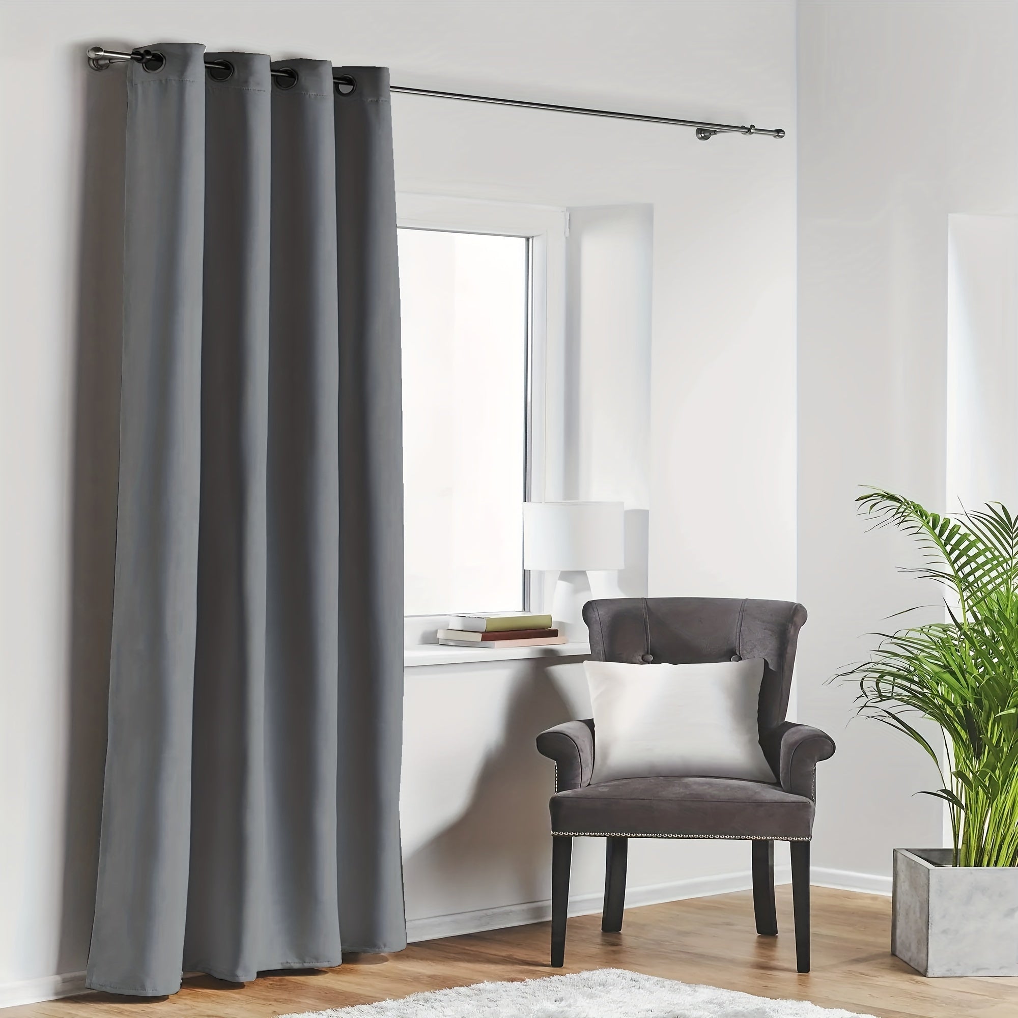 Blackout Curtain with Loop for Bedroom and Living Room Heat Insulation Noise Reduction 180g