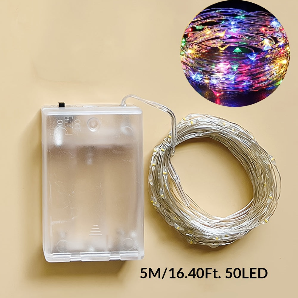 Luces de hadas LED alimentadas por batería, blanco cálido, cable de cobre, luces de cuerda con cielo estrellado para decoración interior