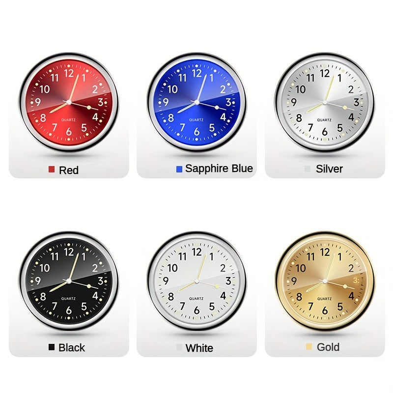 Luxury Car Dashboard Clock Glow-in-the-Dark Analog Mini Quartz Timepiece for High-End Vehicles