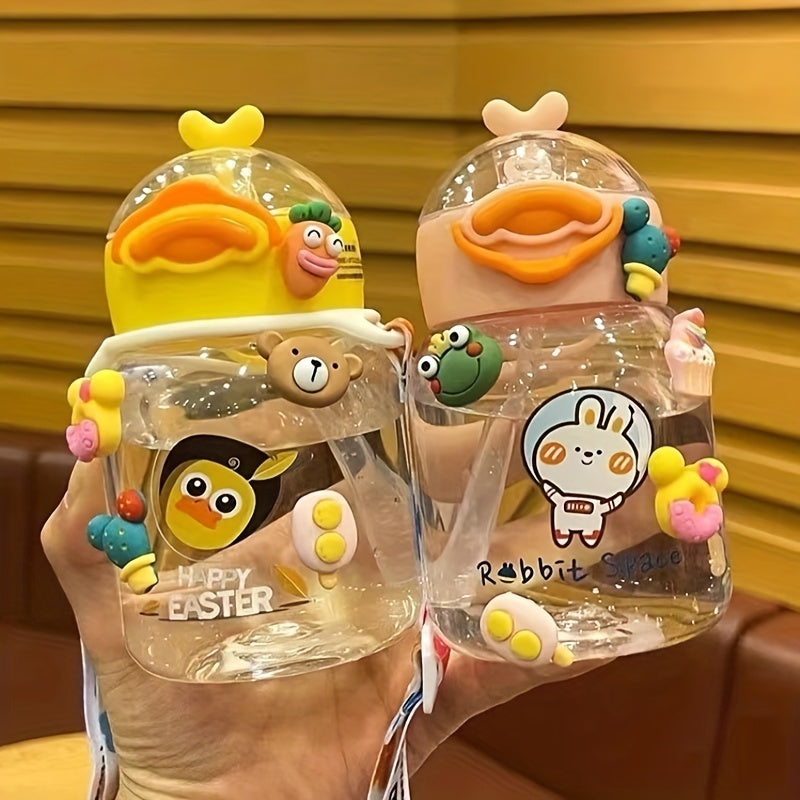 4Pcs Cartoon 3D Water Cup Stickers Resin Glitter Decor for Insulated Cups Phones