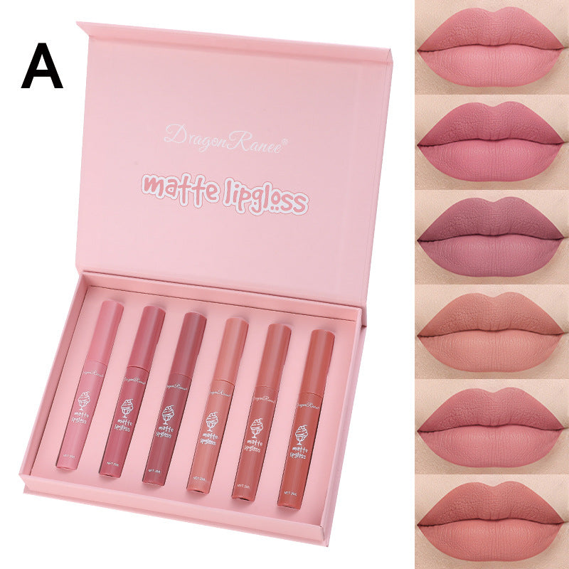 Set de 6 brillos labiales para mujer, color piel nude, de larga duración, a prueba de agua