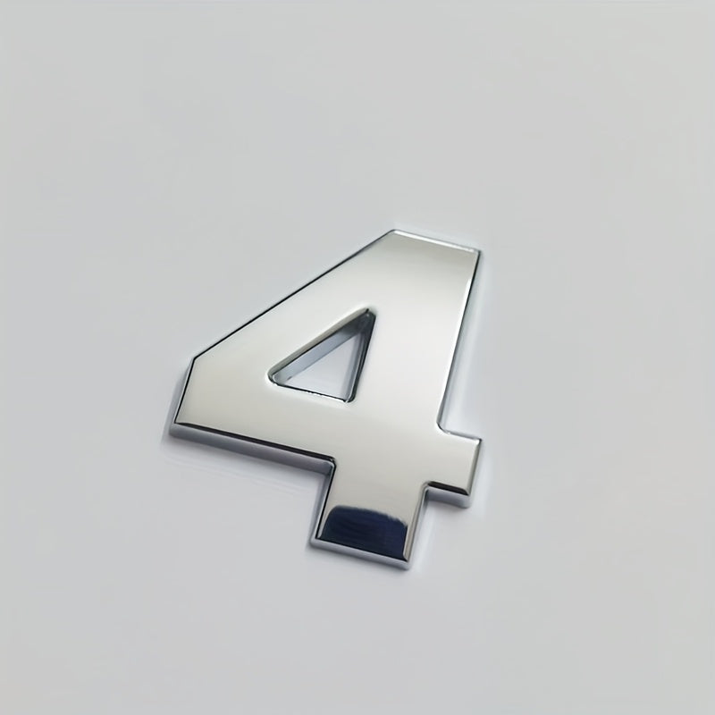 Moslashtiriladigan Kumush 3D Metall Avtomobil Emblemasi Katta Harf Raqami Zink Alloy Tashqi