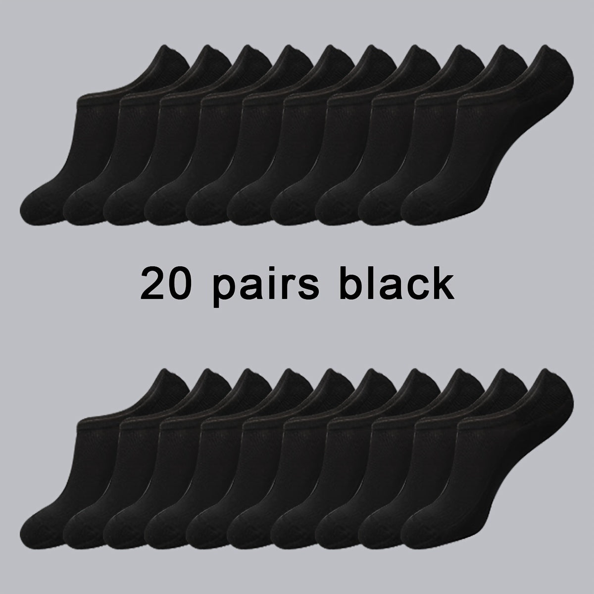 Men's No-Show Socks 20 Pairs Breathable Anti-Odor Sweat-Absorbing Thin All Seasons