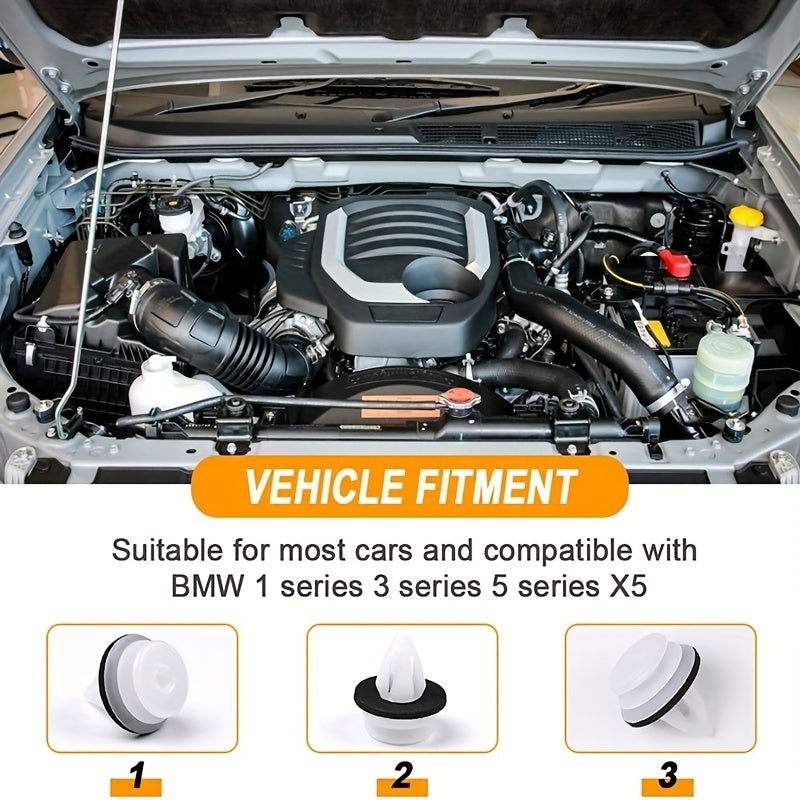 50 Pcs Car Door Panel Clips with Seal Ring Fit BMW E34 E39 E46 E36 X5