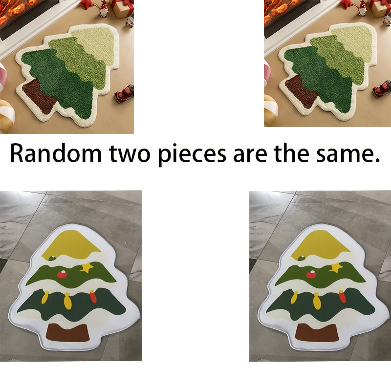 Christmas Tree Bathroom Mat Non-Slip Rug for Bathroom Living Room Entryway