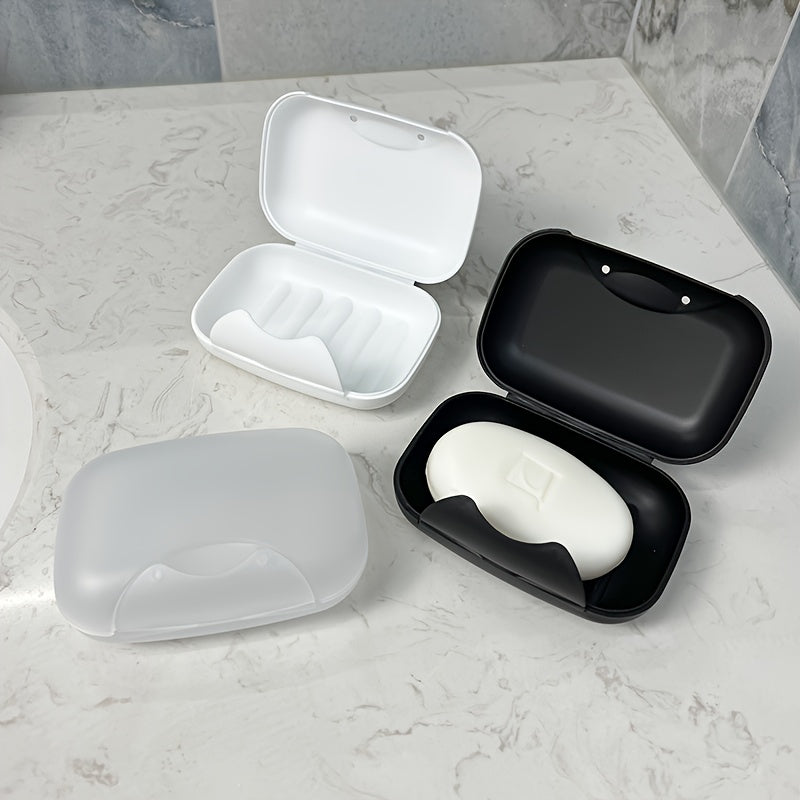 Plastic Soap Dish with Lid Travel-Friendly Bathroom Storage