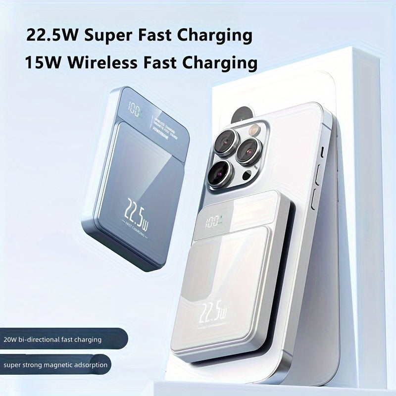 5000mAh Power Bank with Digital Display Magnetic Fast Charging 15W 22.5W