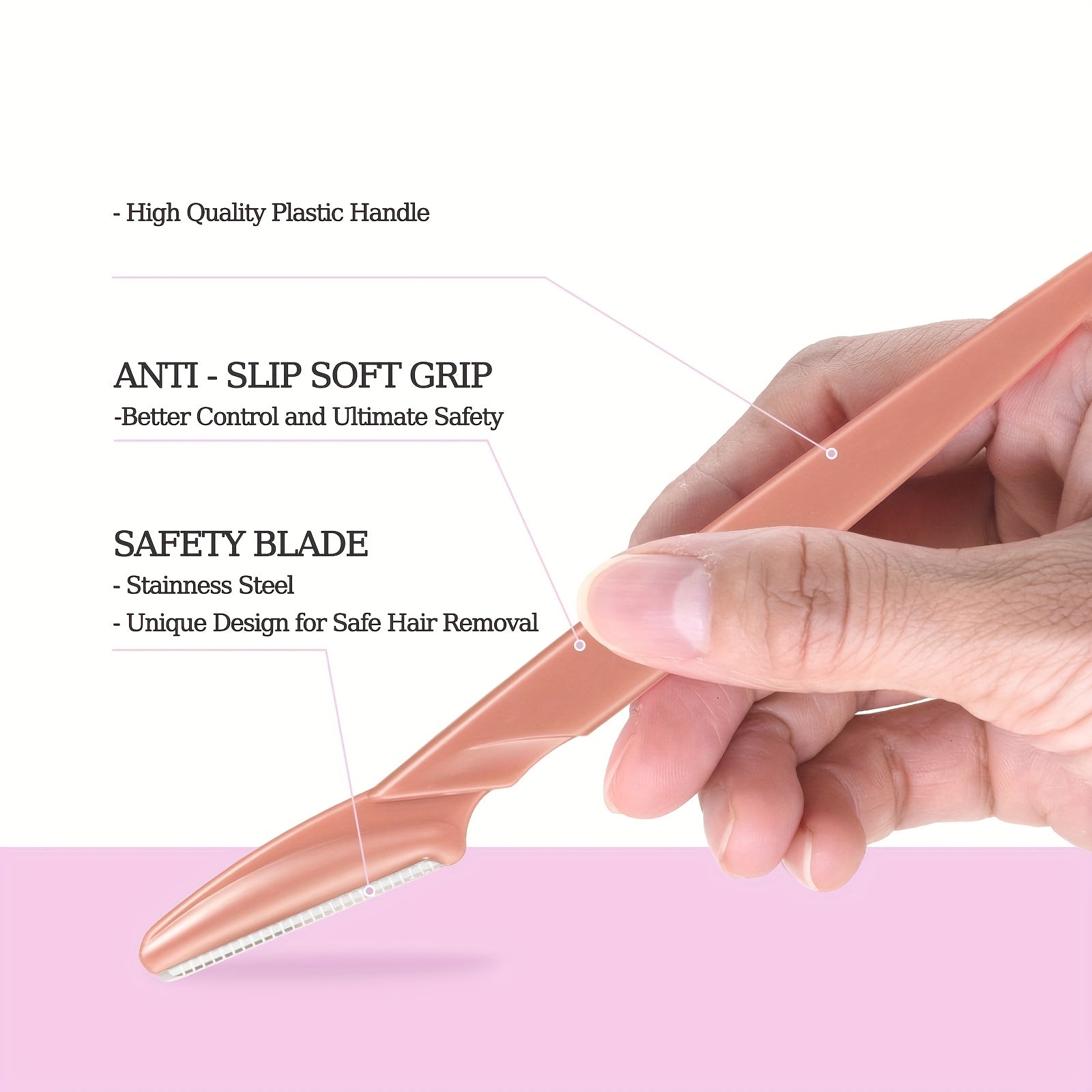 Razor de precisión para cejas de acero inoxidable unisex, 12 piezas con estuche protector