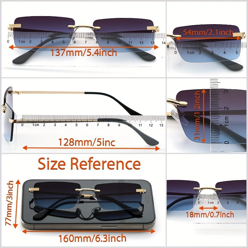 Men's Rimless Metal Glasses for Casual Wear