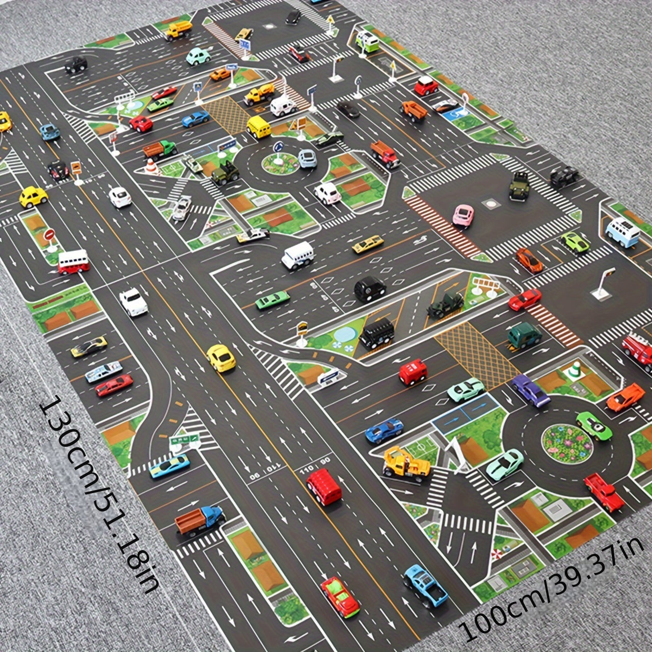 Alfombra de juego de tráfico infantil Ciudad Juego de aparcamiento educativo Impermeable de tela no tejida Juguete para interior