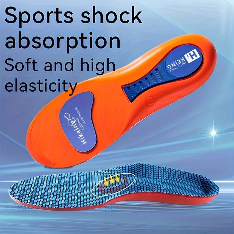 Unisex EVA Sports Insoles Breathable Cushioned Gel Support (Orange & Blue)