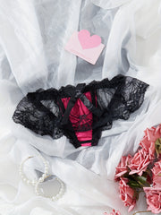 Women's Seductive Triangle Lingerie Underwear Black Cotton Small